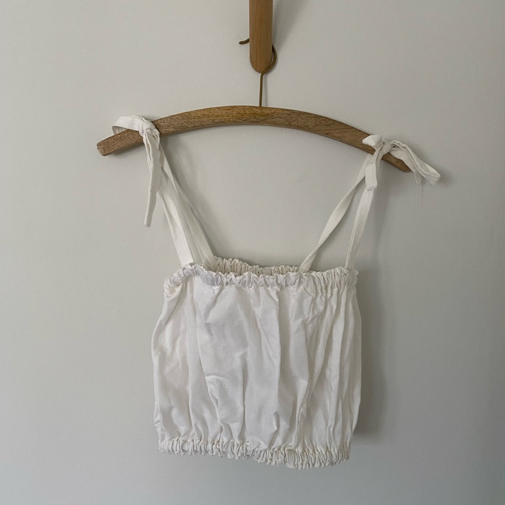 Cub White Tie-Strap Crop Top